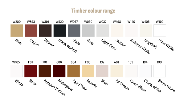 Timber Shutter colour choices Alstonville Shutters Northern Rivers NSW